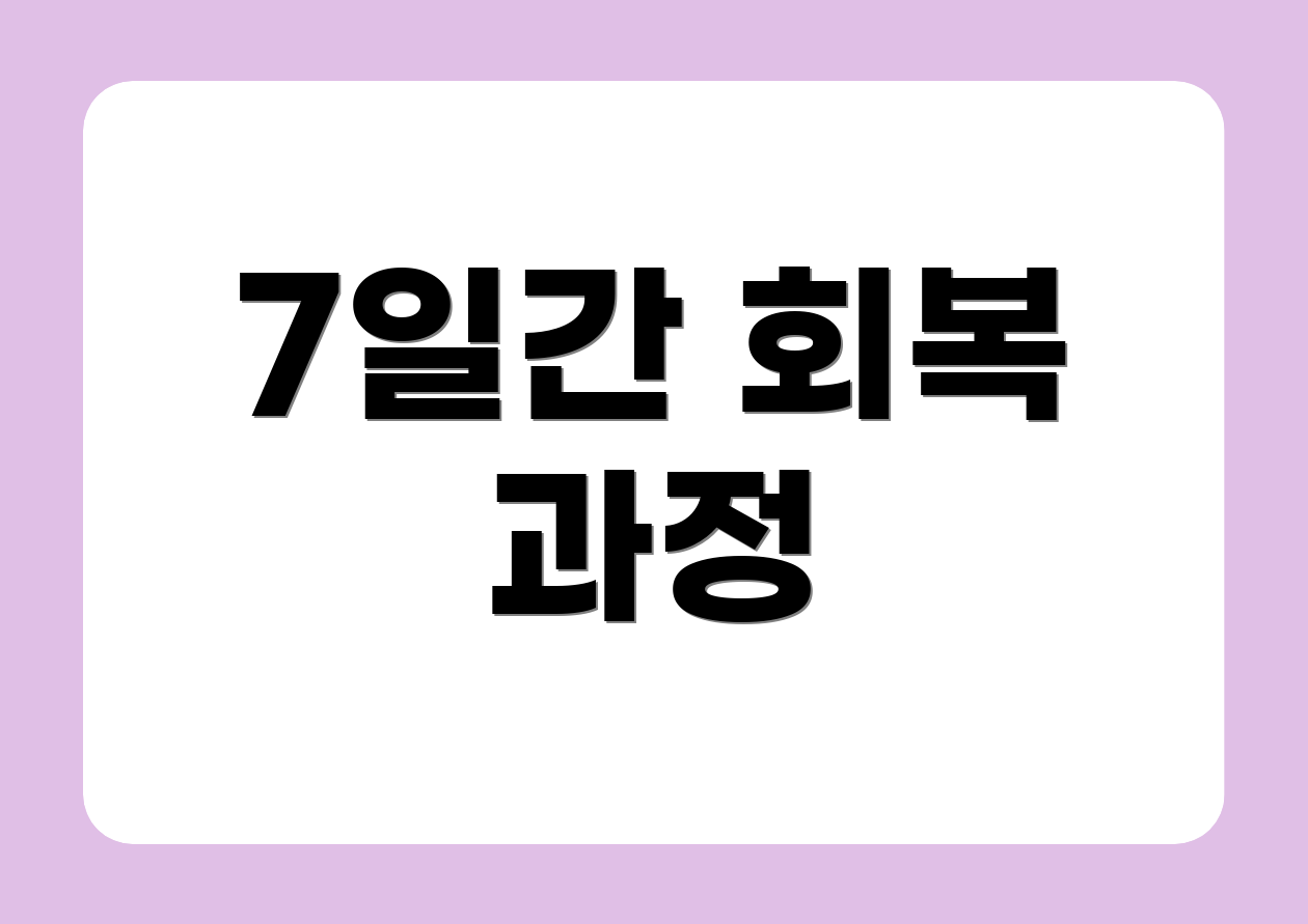 7일간 회복 과정