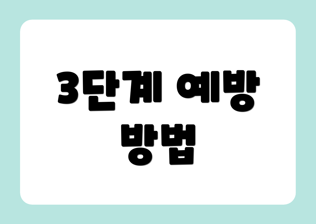 3단계 예방 방법